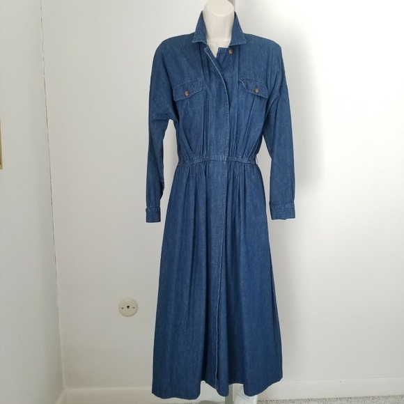 Dennis Goldsmith Denim Dress Long Sleeve Size 6P - Picture 8 of 8